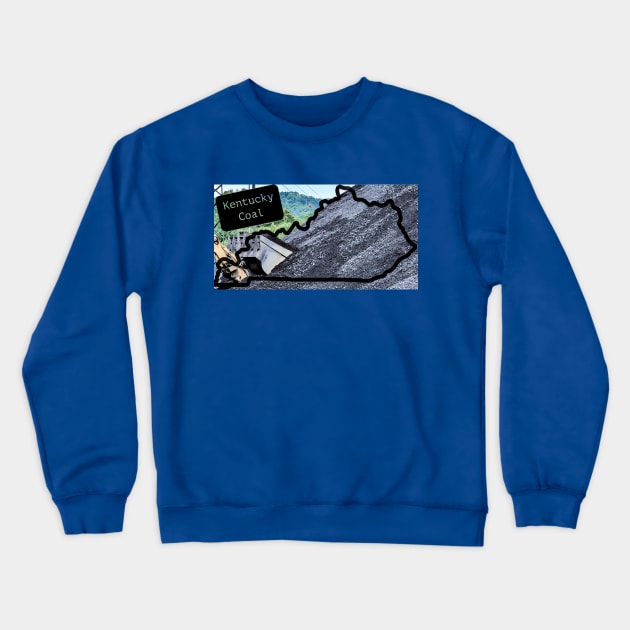 Outline of Kentucky with Coal and Heavy Equipment Crewneck Sweatshirt by Shell Photo & Design